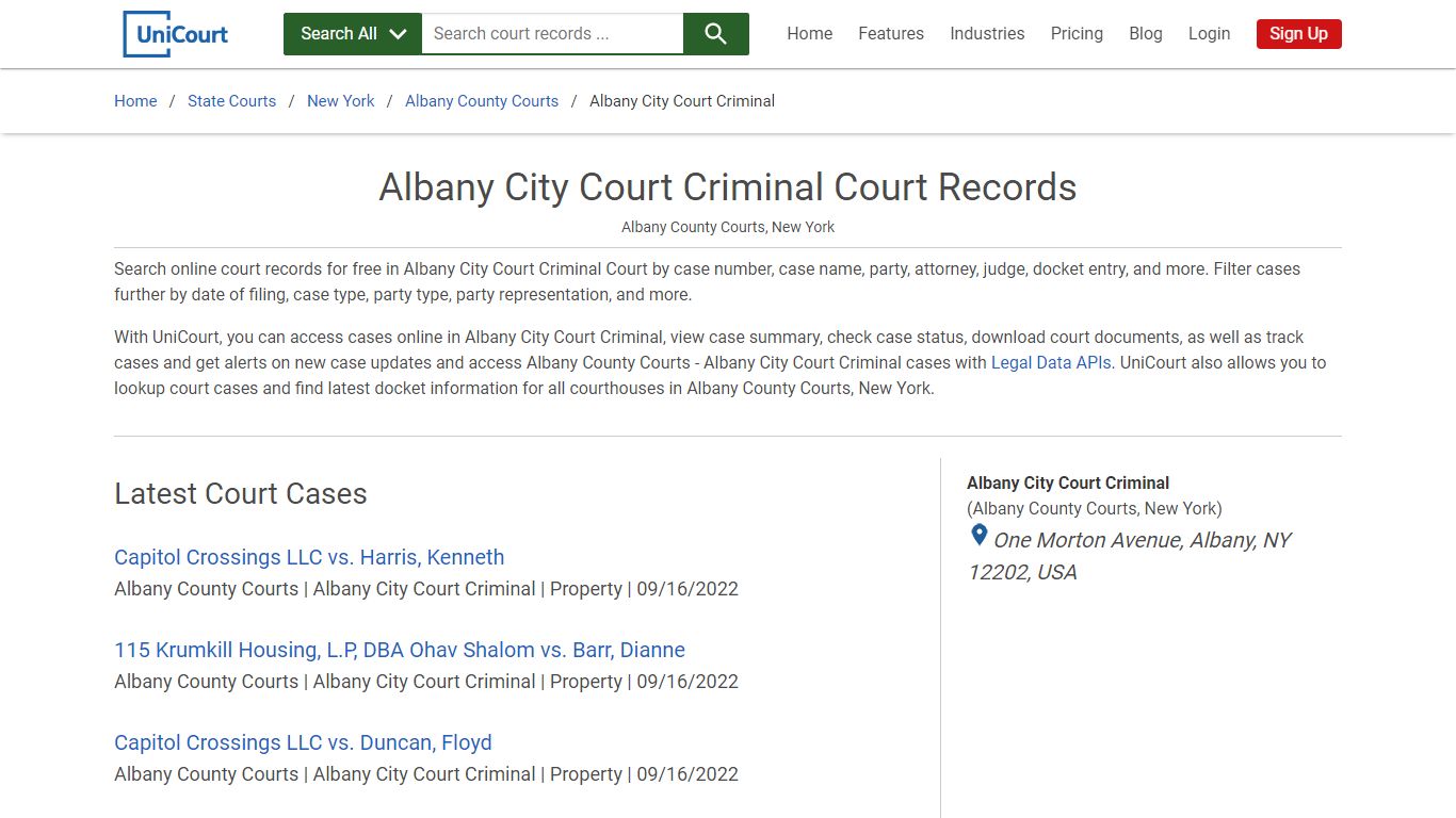 Albany City Court Criminal Court Records | Albany | UniCourt